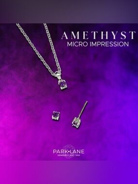 Park Lane Amethyst Micro Impression Necklace & Earring Set! BNIB!! Rare!!!